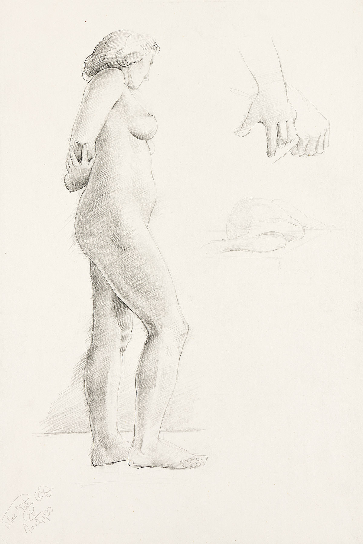 ALLAN ROHAN CRITE (1910 - 2007) Untitled (Female Nude Study, Side).